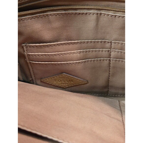 Fossil Dawson Polka Dot Crossbody Handbag Grayish Blue white Key-per canvas - Picture 5 of 12